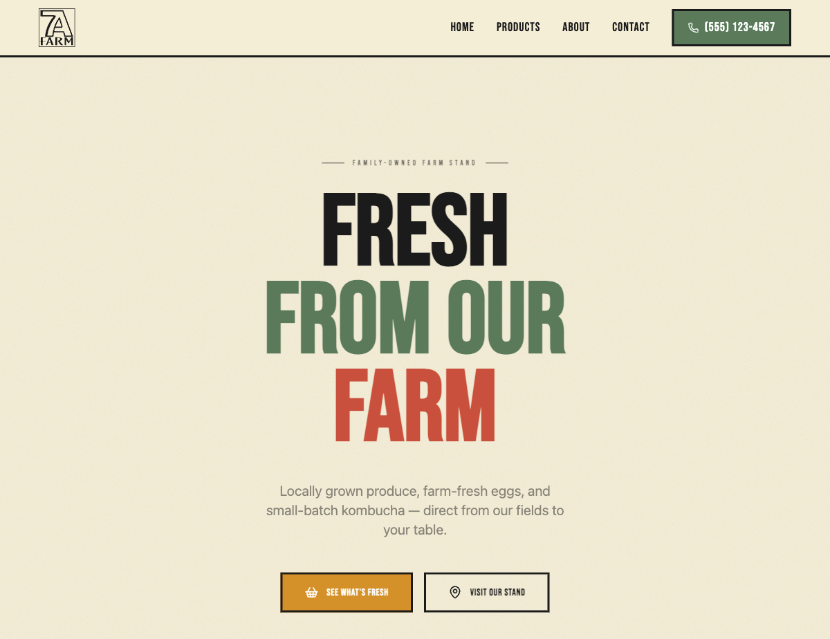 7A Farm website